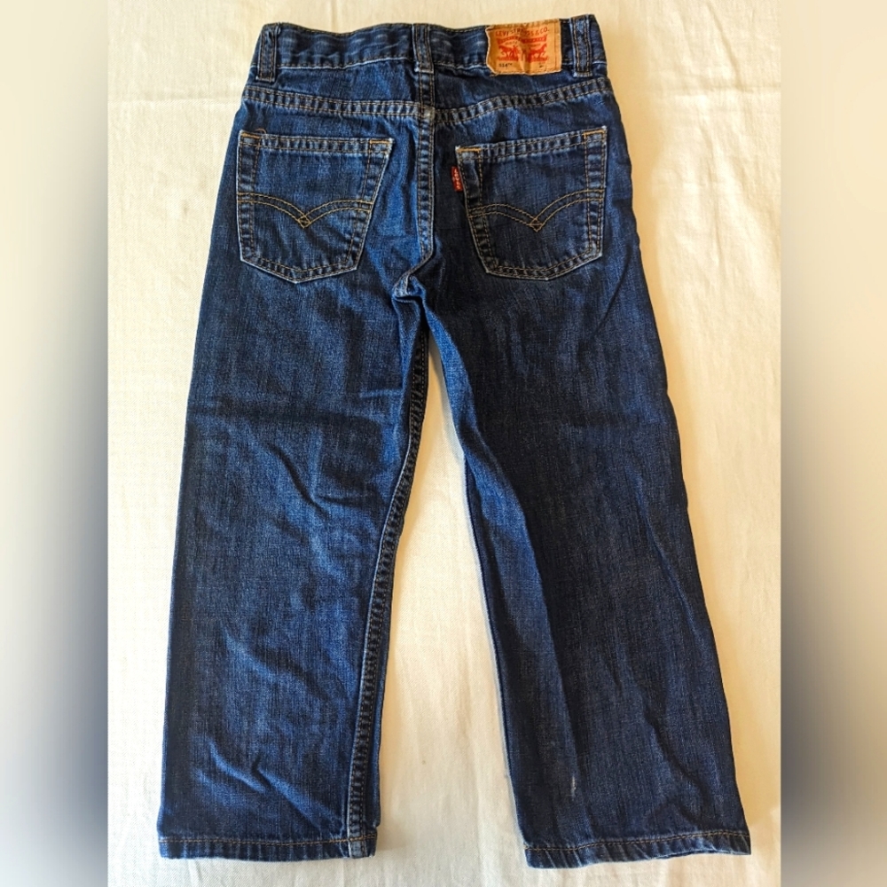 Levi's 514 Straight SIZE 4T Toddler Boys Denim Blue Jeans with Adjustable Waist